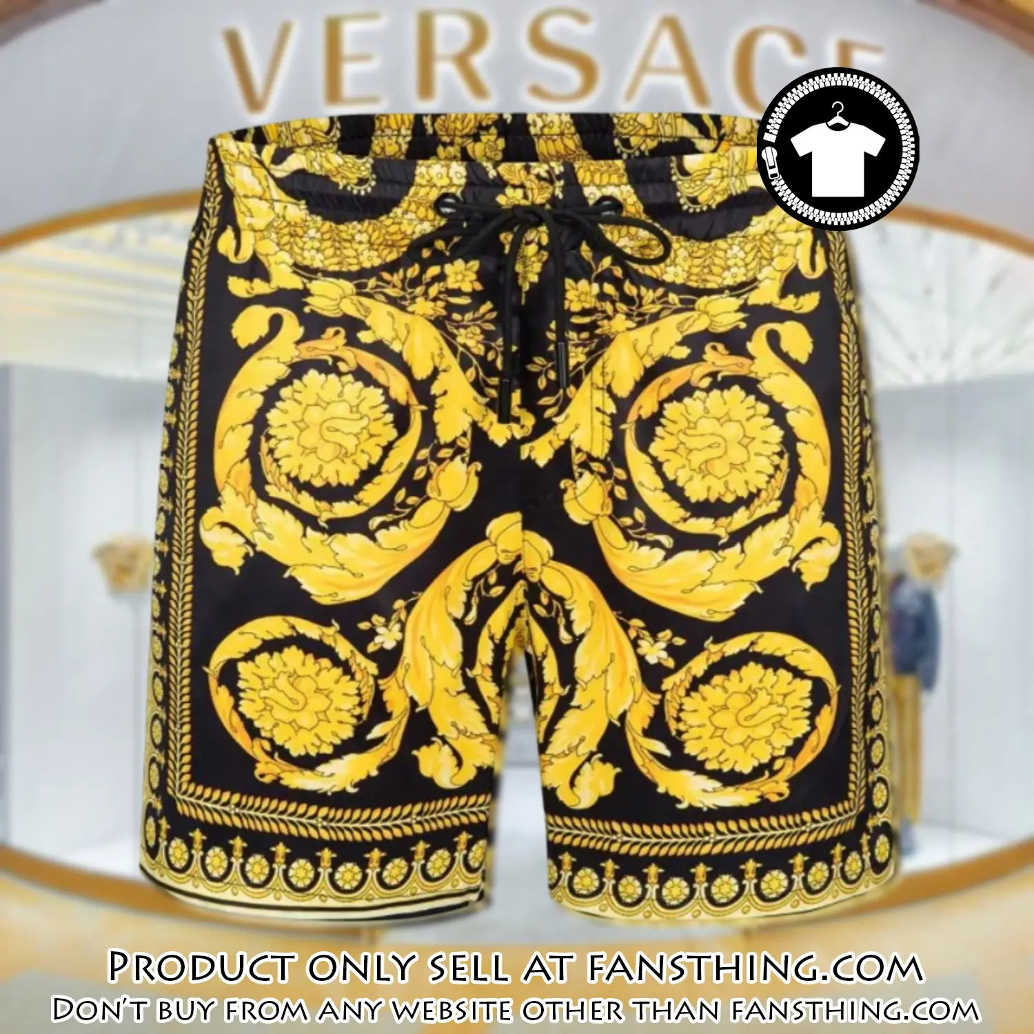 Versace 3d new luxury all over print shorts pants for men fst5706081